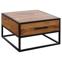 Couchtisch WL5.623 ca. 65x65 cm Sheesham - Sheeshamfarben/Schwarz, Design, Holz/Metall (65/65/38cm) - MID.YOU