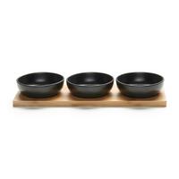 Set Skodelic Za Omake Tapas - 3 - črna, Moderno, les/keramika (31/11/4cm) - Modern Living