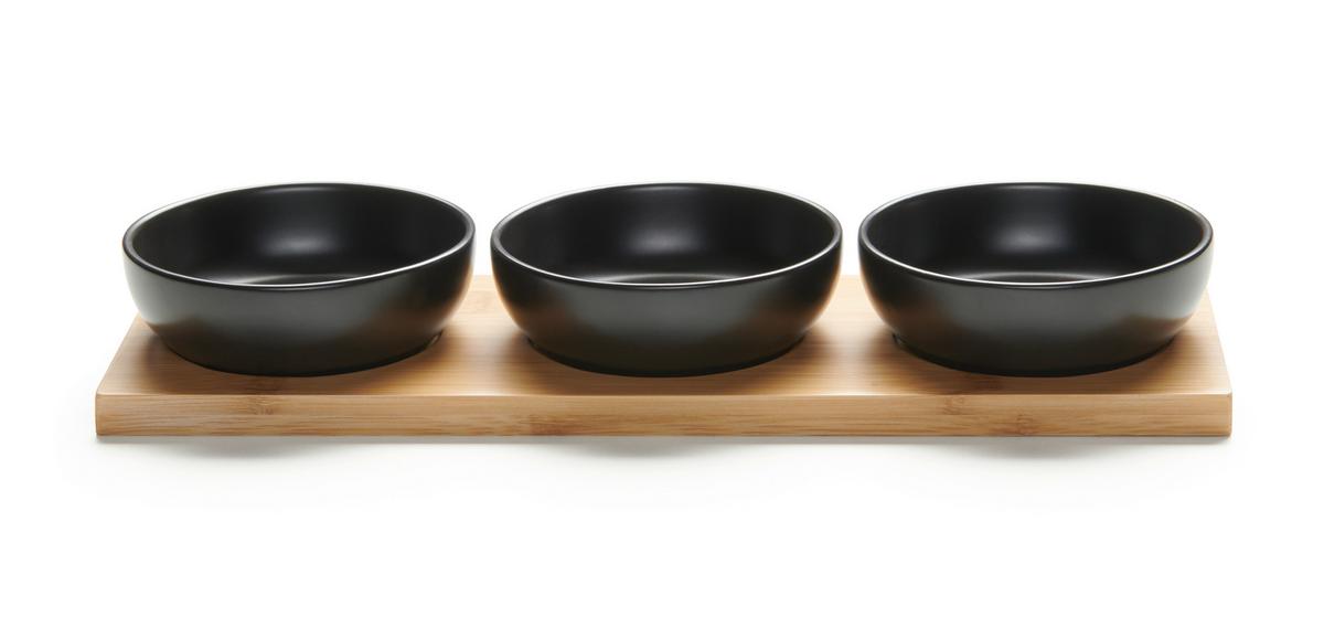 Set Skodelic Za Omake Tapas - 3 - črna, Moderno, les/keramika (31/11/4cm) - Modern Living