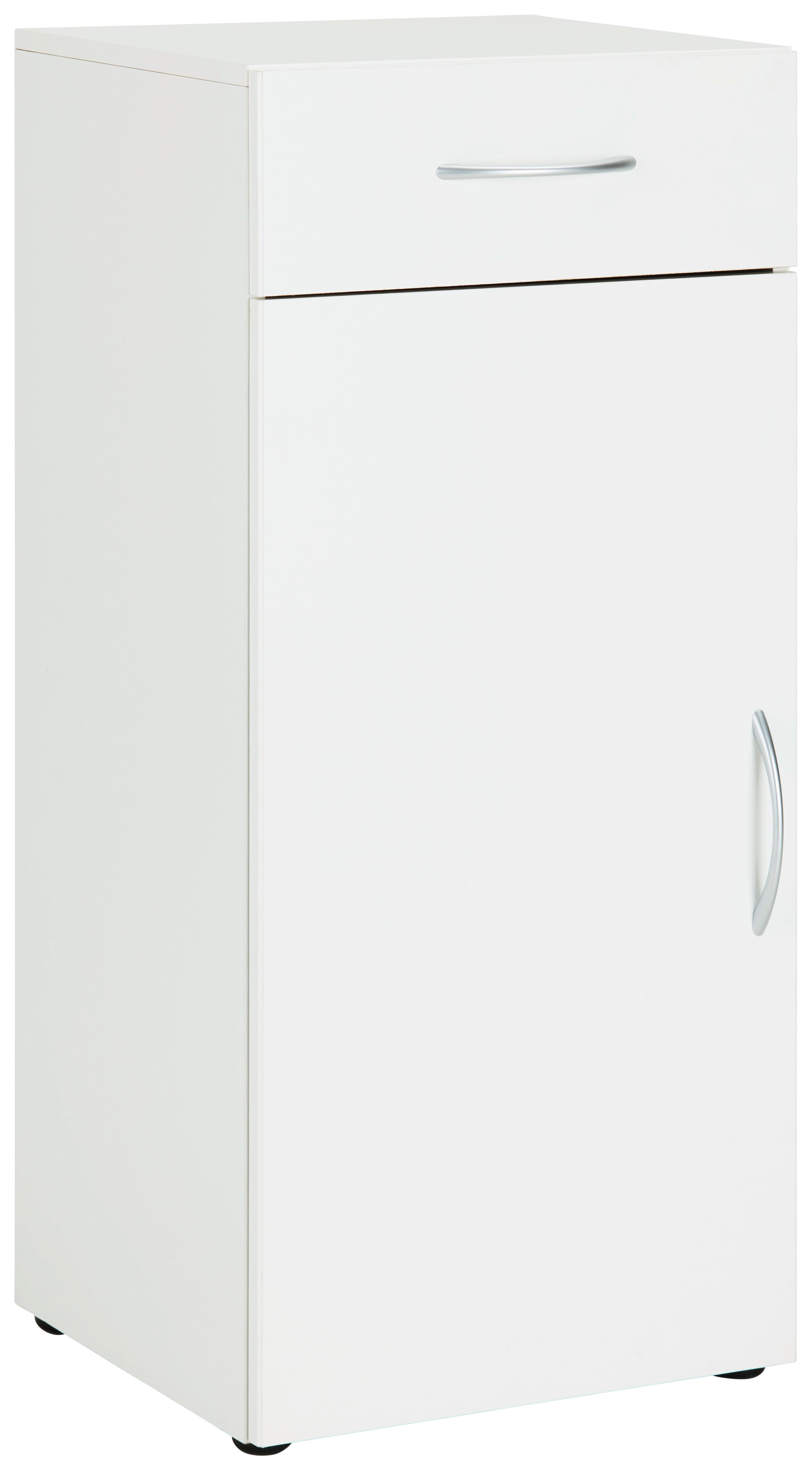 Komoda Mrk - bela/barve aluminija, Konvencionalno, umetna masa/leseni material (45/98/40cm) - Mömax