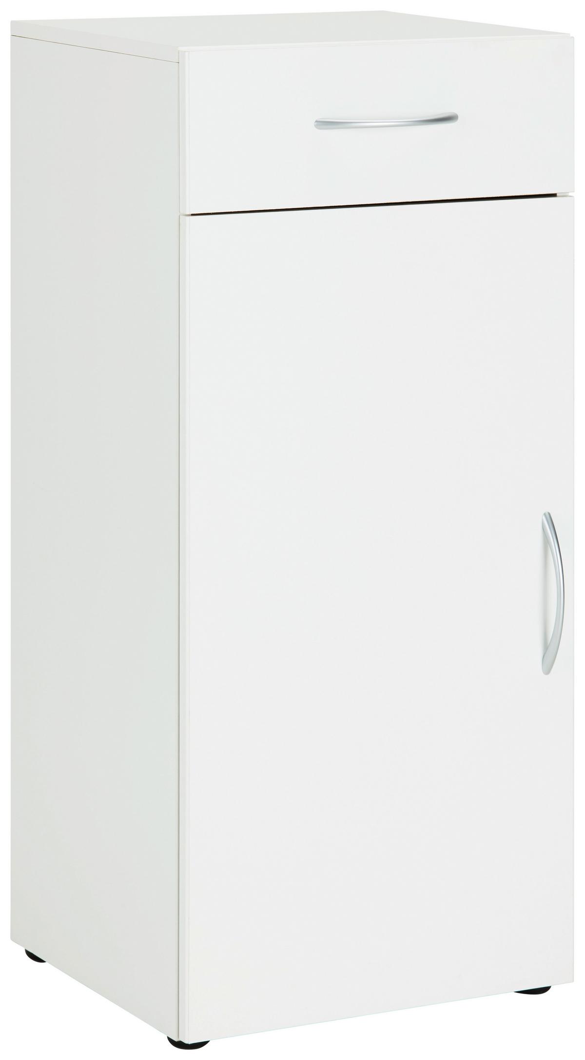 Komoda Mrk - bela/barve aluminija, Konvencionalno, umetna masa/leseni material (45/98/40cm) - Mömax