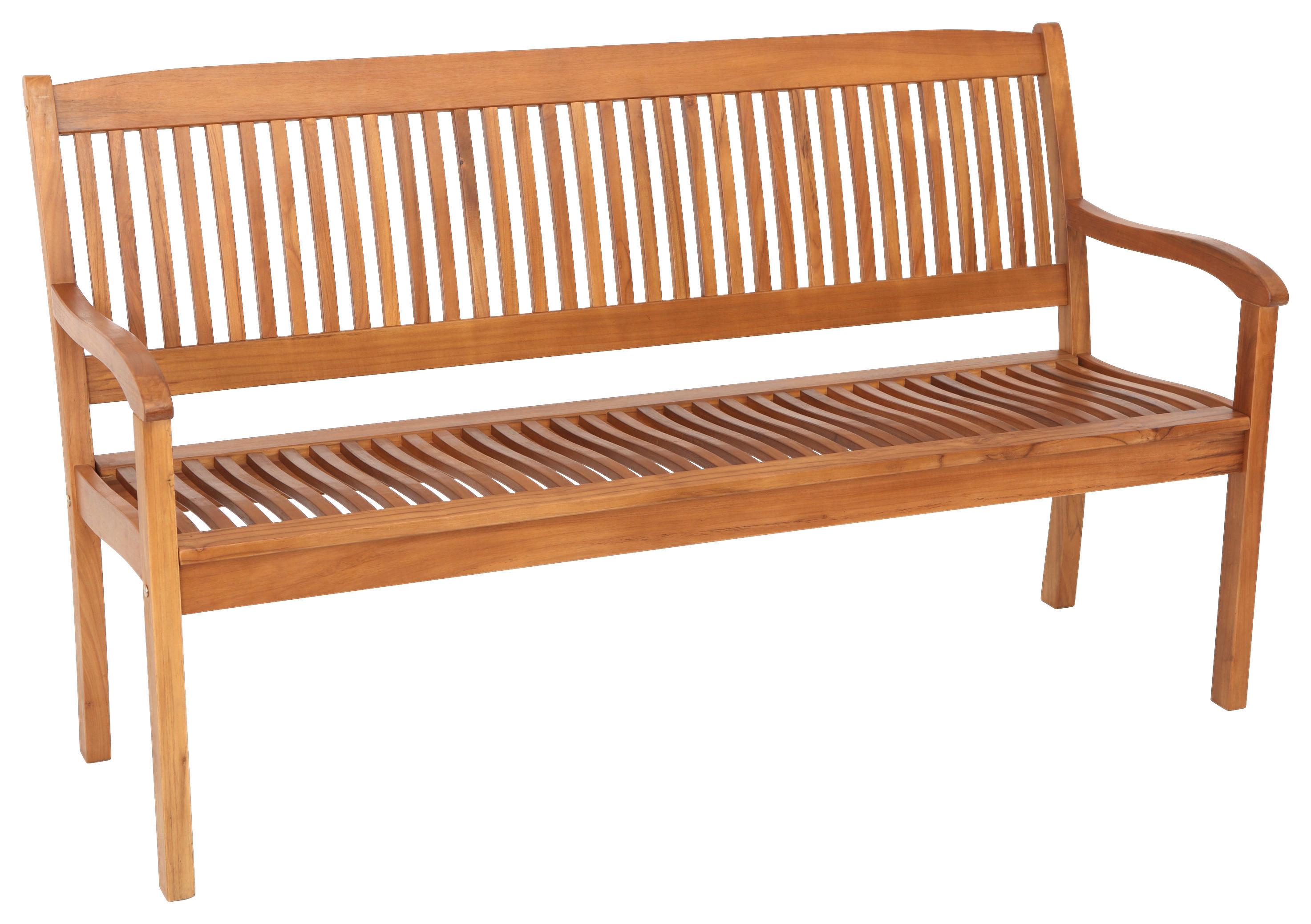 Gartenbank Echtholz 3-Sitzer Maracaibo mit Rückenlehne - Naturfarben, KONVENTIONELL, Holz (157/91/63,5cm) - Gardenson