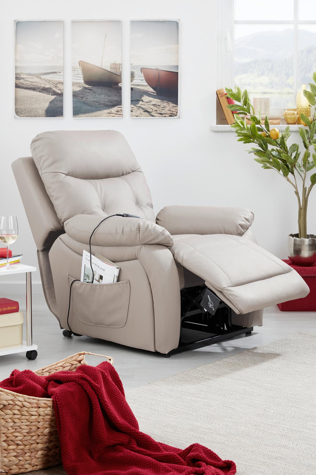 Tv Fotelj Mario, Relax Funkcija, Siva - siva/črna, Konvencionalno, kovina/umetna masa (89/107-79/94-165cm) - James Wood