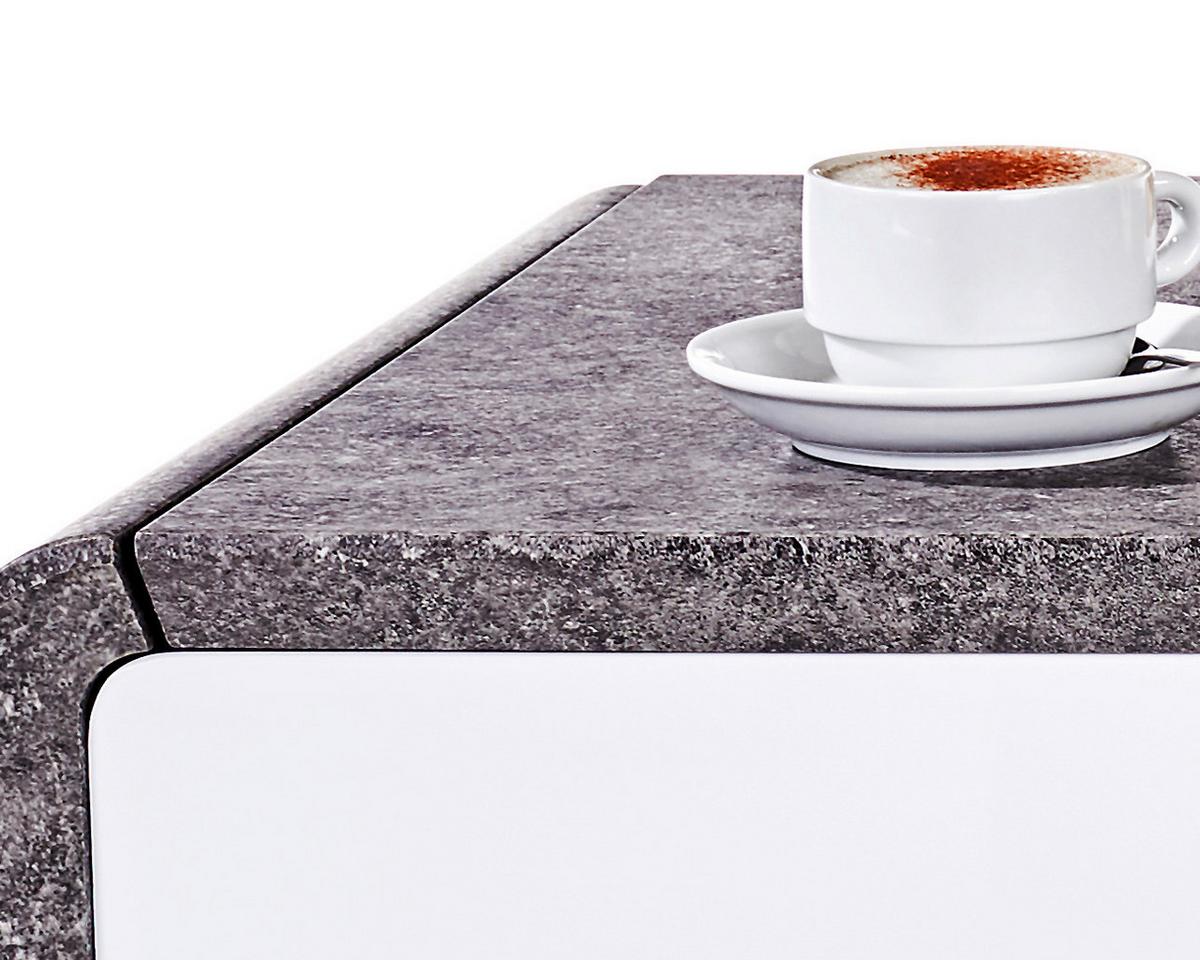 Stolić Mailand - bijela/tamno siva, Moderno, drvni materijal/metal (110/45-70,5/60cm) - Modern Living