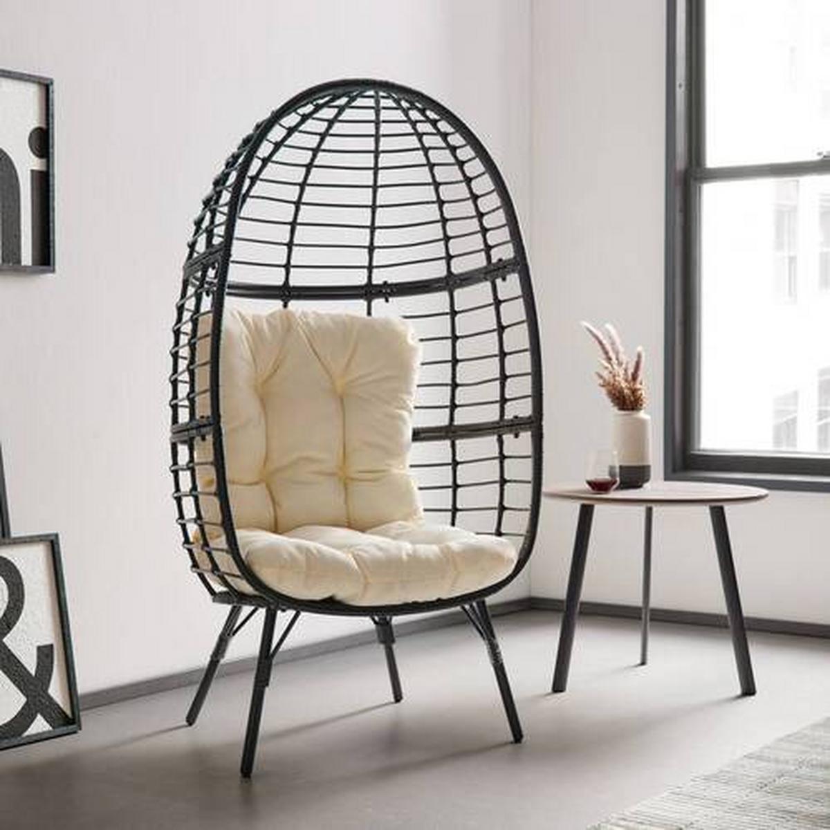 Scaun Nara - alb/negru, Modern, plastic/metal (77/145/65cm) - Mömax