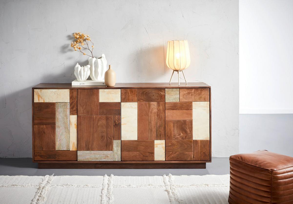 KOMODA SZEROKA SIDEBOARD - beżowy/zielony, Design, drewno (170/80/40cm) - Livetastic