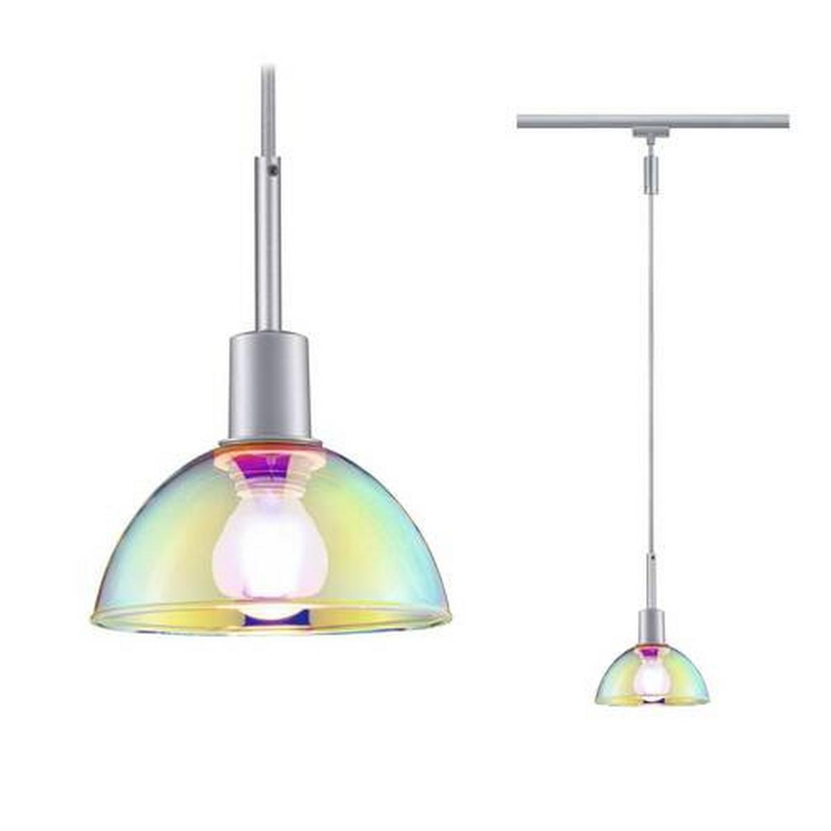Schienensystem-Hängeleuchte Pendulum Sarrasani max. 20 W - Chromfarben/Multicolor, Basics, Glas/Metall (14/140cm) - Paulmann