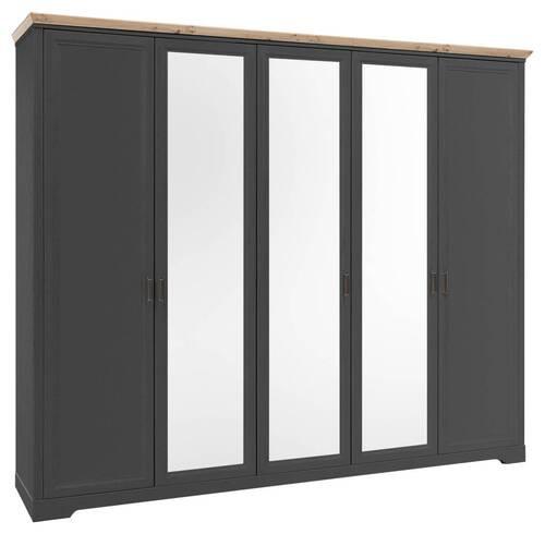 Dulap cu uși rotative Jasmin - grafit/stejar Artisan, Lifestyle, material pe bază de lemn (264/220/64cm)