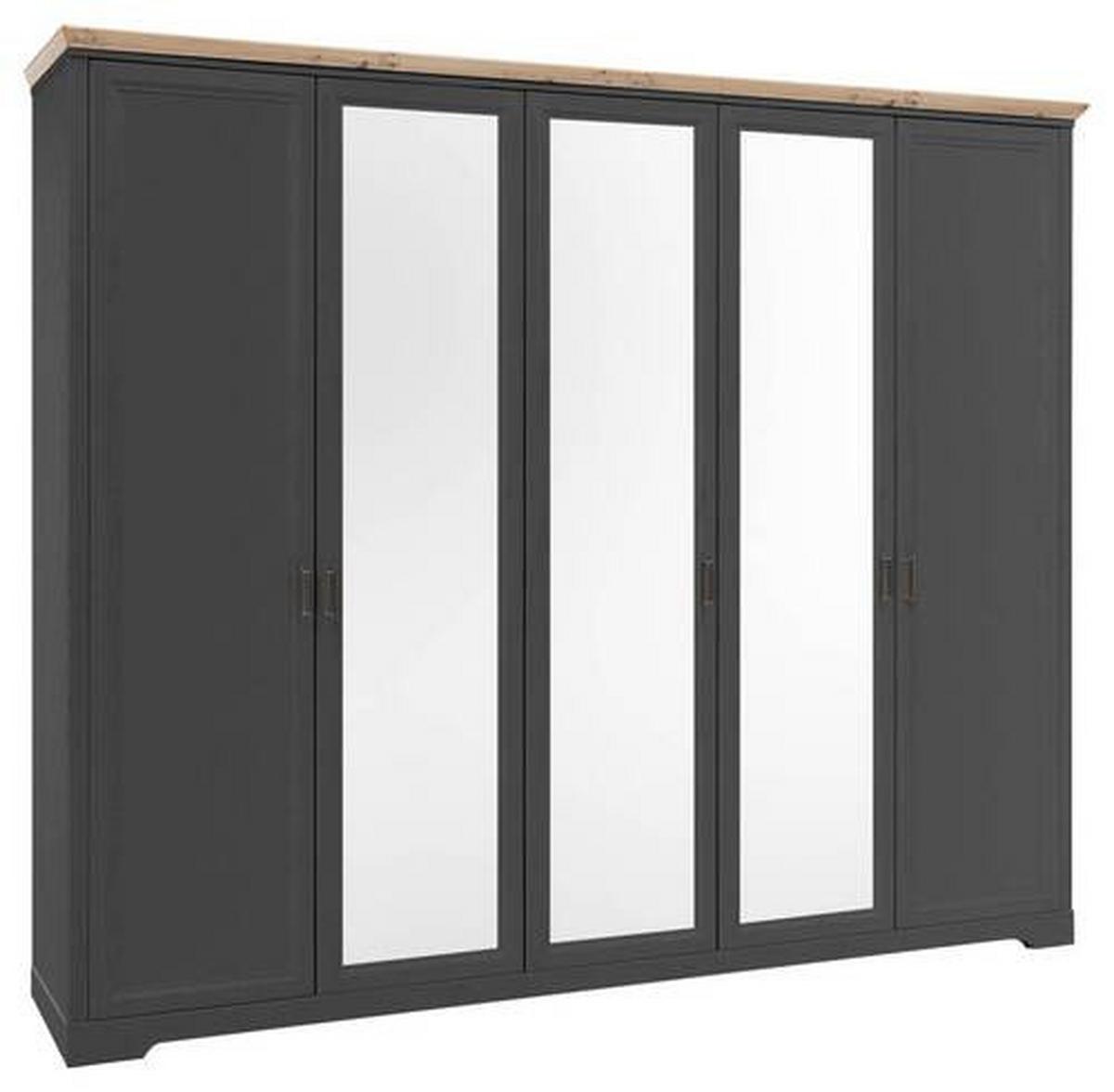 Dulap cu uși rotative Jasmin - grafit/stejar Artisan, Lifestyle, material pe bază de lemn (264/220/64cm)