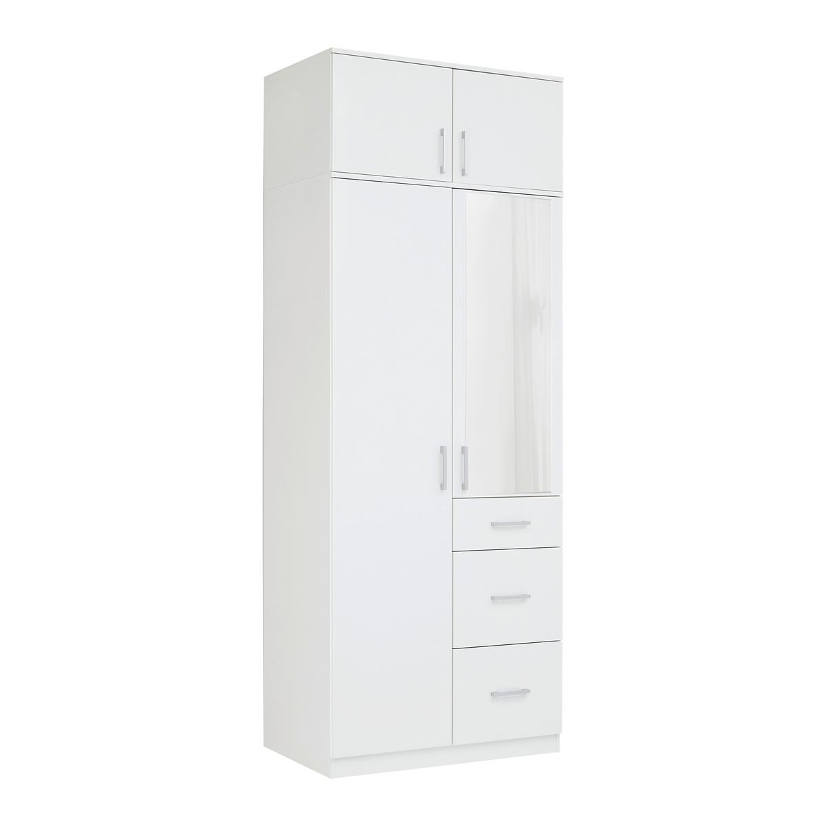 Aufsatzschrank Lasse 2T Weiß - Weiß/Grau, KONVENTIONELL, Holzwerkstoff/Kunststoff (90/40/55cm) - Mömax