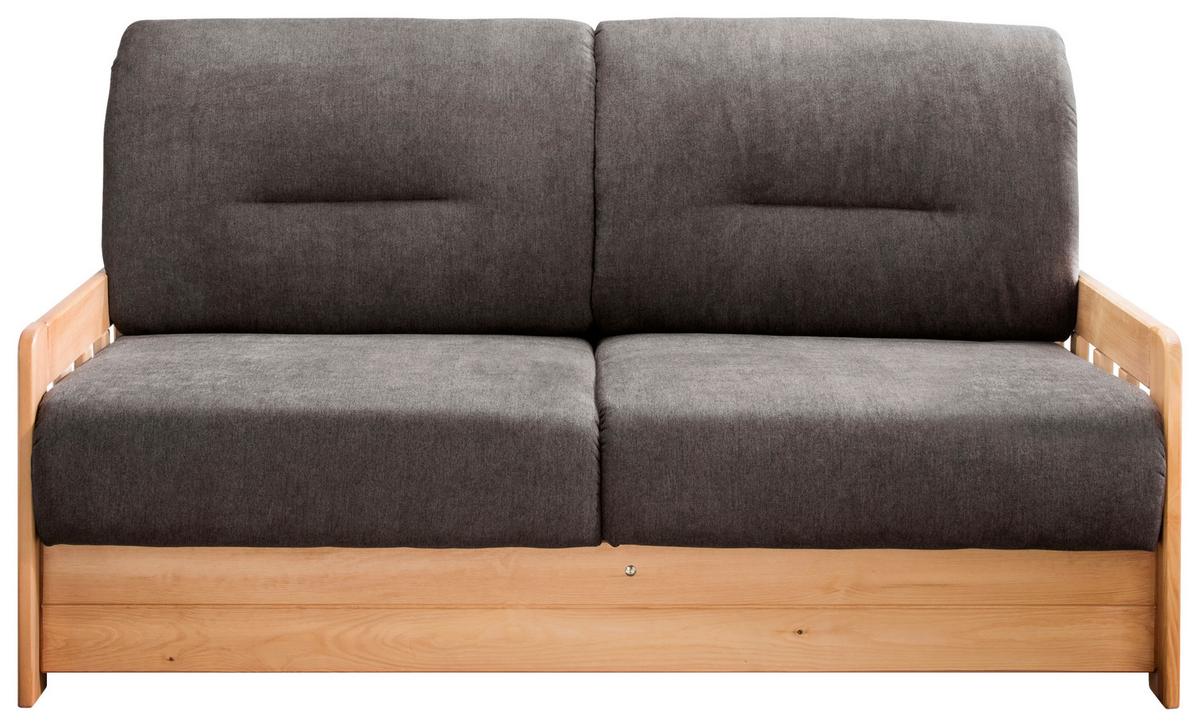 Schlafsofa Camino Dunkelbraun Mikrofaser - Dunkelbraun/Kieferfarben, KONVENTIONELL, Holz/Textil (154/88/90cm) - Livetastic