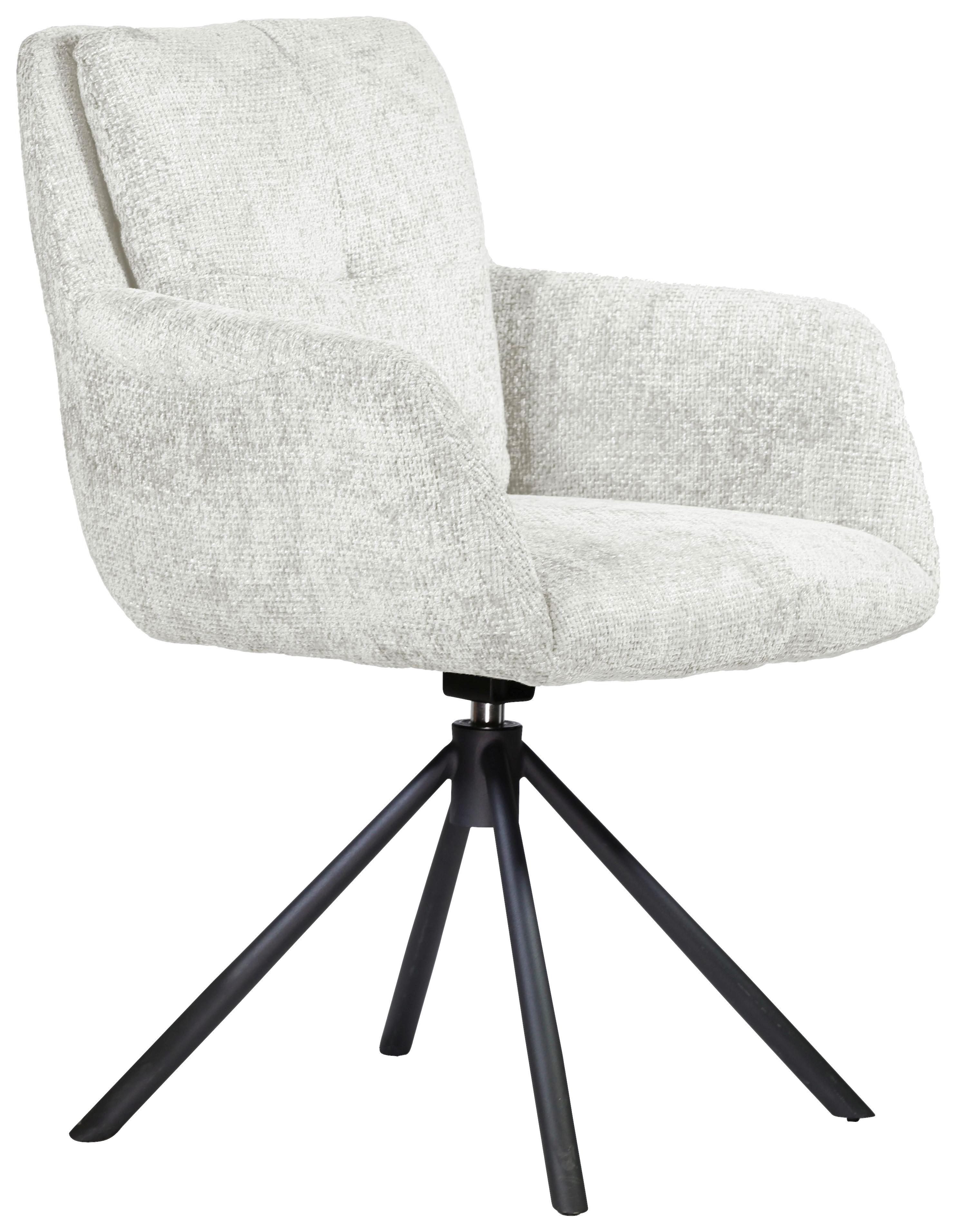 KRZESŁO Z PODŁOKIETNIKAMI JENNY - beżowy/czarny, Design, metal/tkanina (63/84/62,5cm) - Novel