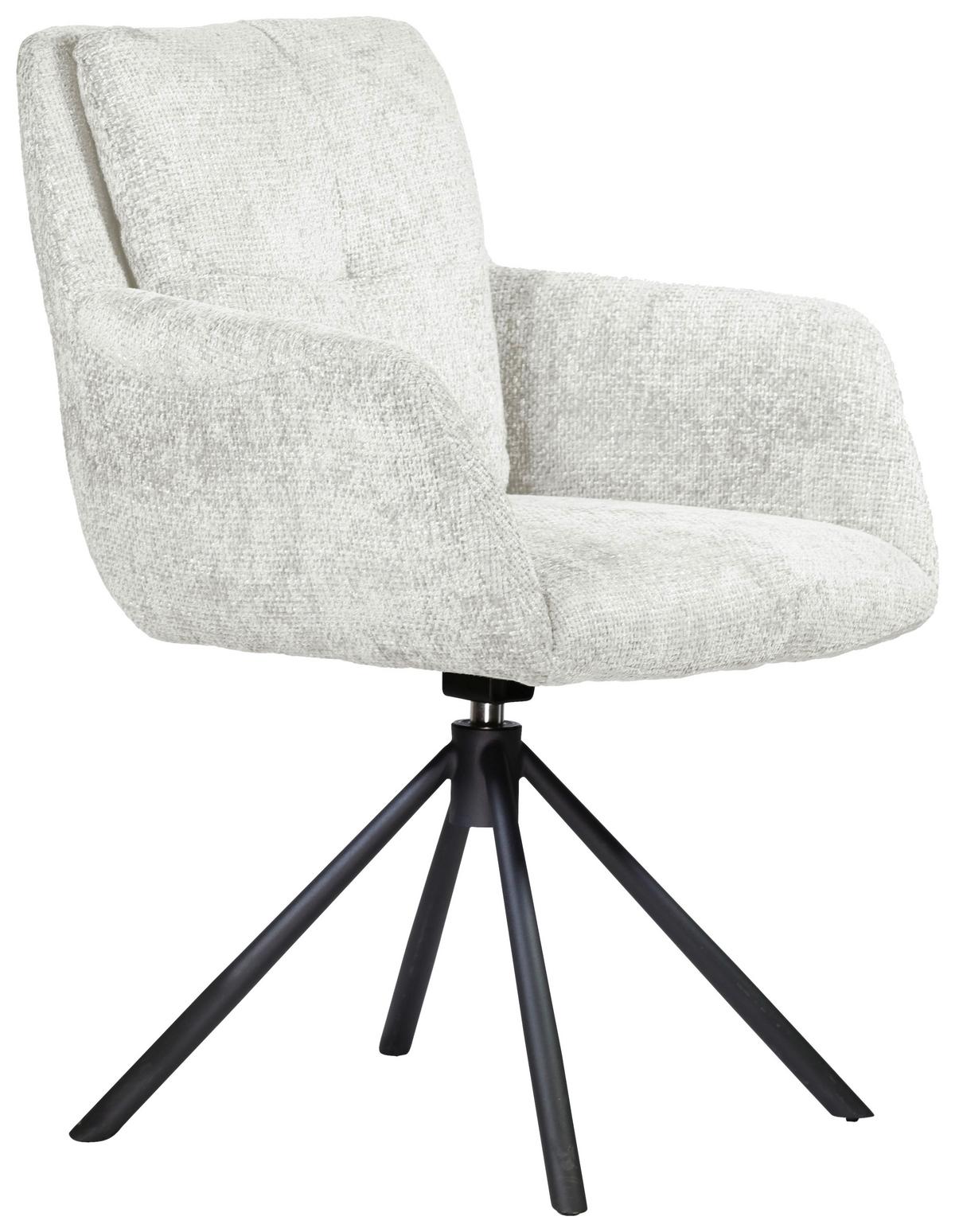 KRZESŁO Z PODŁOKIETNIKAMI JENNY - beżowy/czarny, Design, metal/tkanina (63/84/62,5cm) - Novel