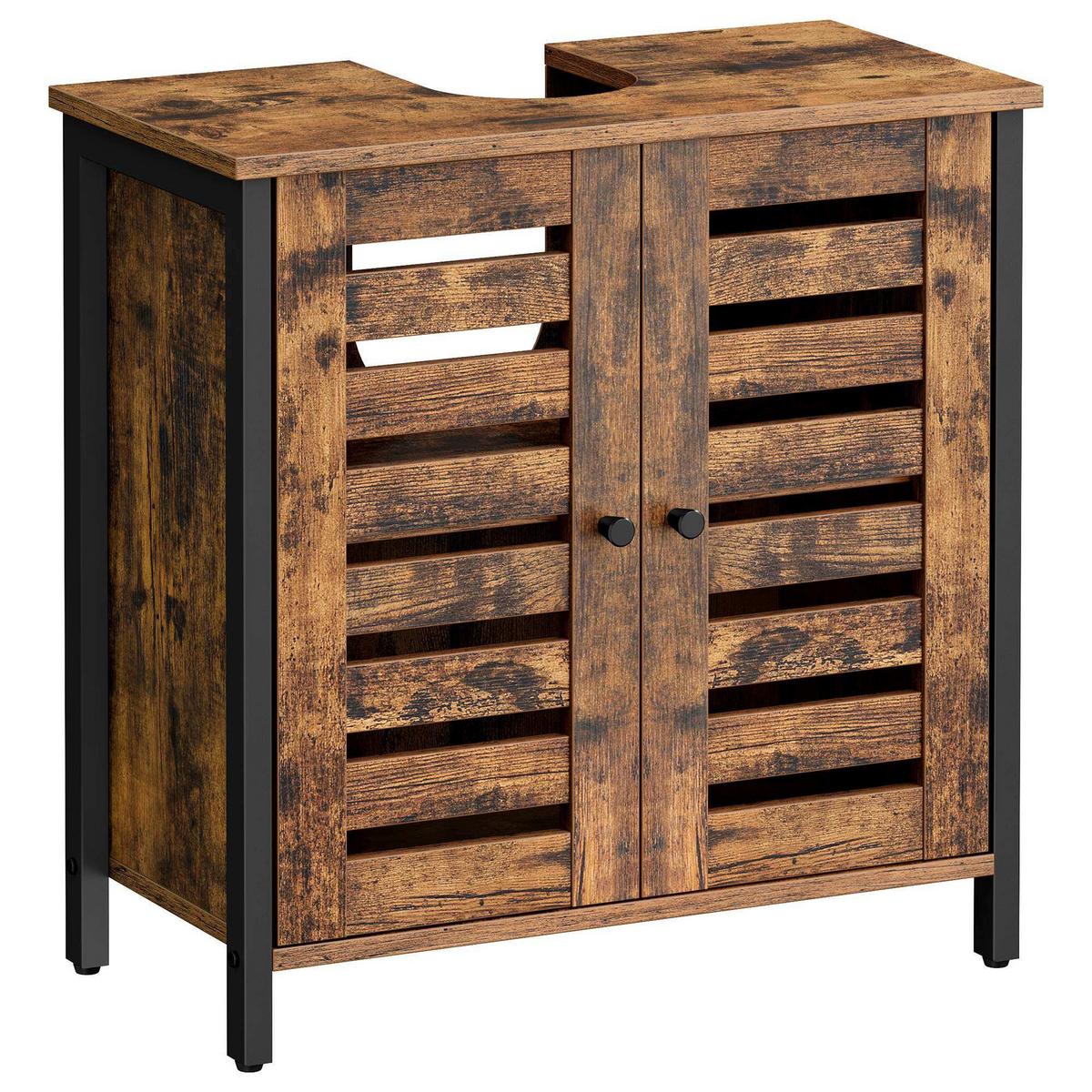 WASCHBECKENUNTERSCHRANK WASHBASIN CABINET - Schwarz/Braun, MODERN, Holzwerkstoff/Kunststoff (60/60/30cm) - MID.YOU