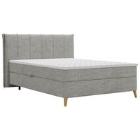 Boxbett Veloria Grau ca. 140x200cm - Schwarz/Grau, KONVENTIONELL, Textil/Metall (140/200cm) - Based