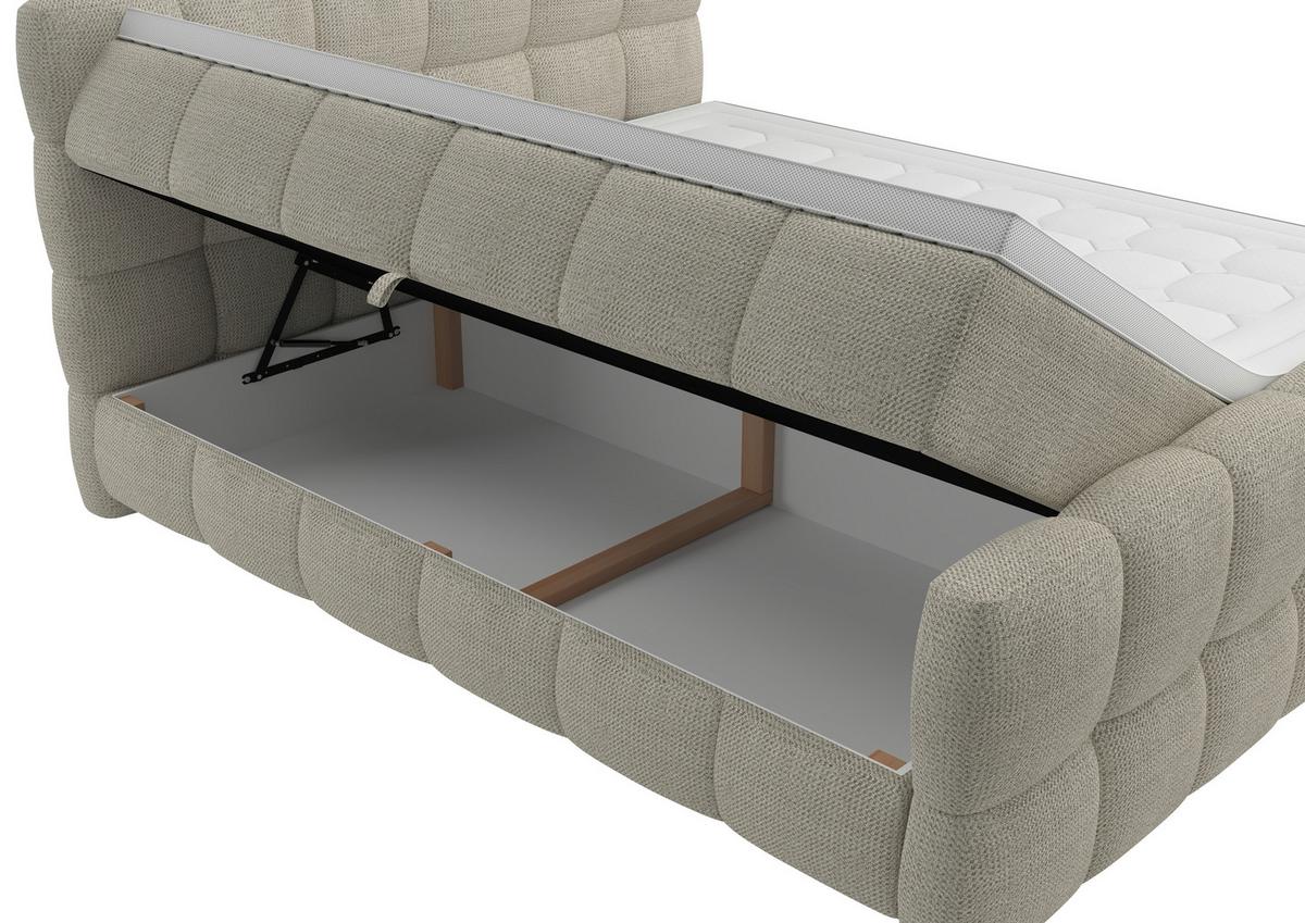 Boxspring Krevet Brisbane - crna/boje šampanjca, Trend, drvni materijal/drvo (160/200cm) - Premium Living
