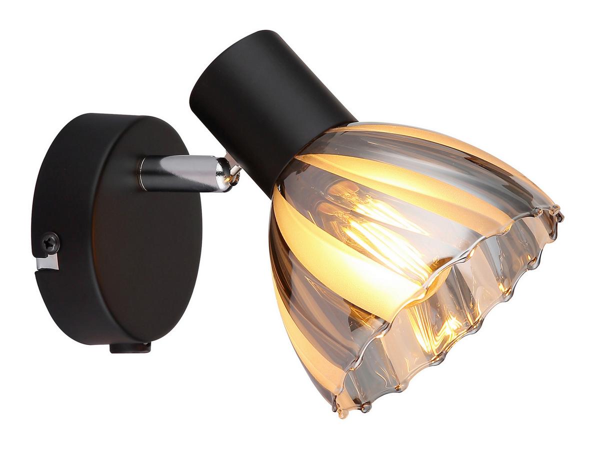 STRAHLER 54315S-1 ZACHERY - Schwarz/Grau, Konventionell, Glas/Metall (10/12,5cm) - Globo