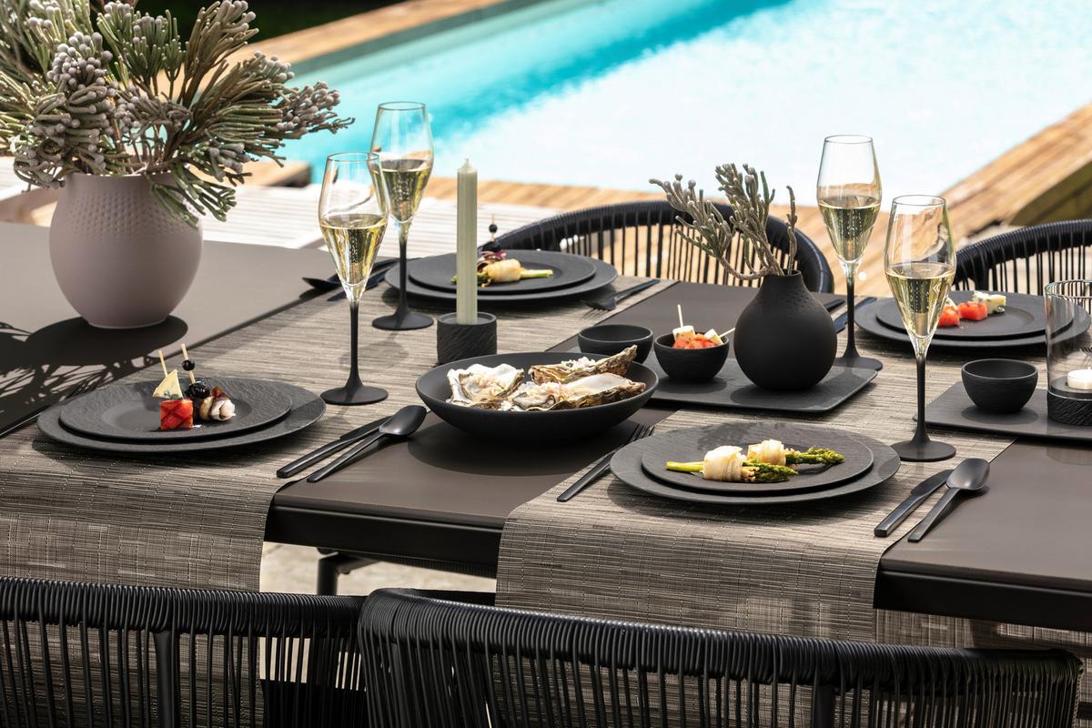 SERWIS OBIADOWO-ŚNIADANIOWY MANUFACTURE ROCK VILLEROY&BOCH - czarny, Design, ceramika - Villeroy & Boch