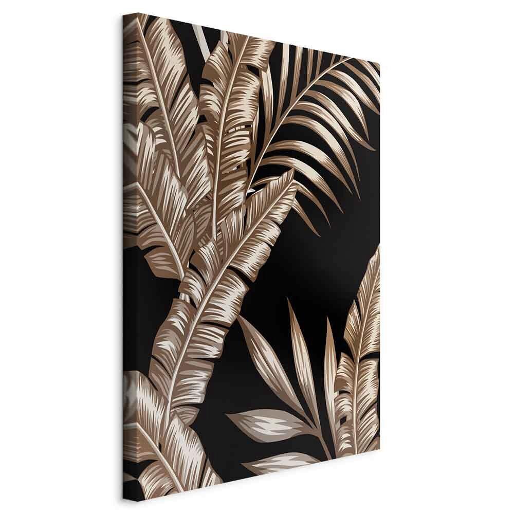 Slika Na Platnu Golden Island - zlate barve/črna, Basics, tekstil/leseni material (40/60/1,2cm) - artgeist