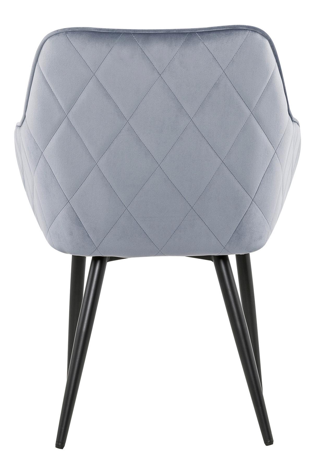 Naslanjač Samt, Svetlo Siva - črna/svetlo siva, Moderno, kovina/tekstil (61/85/60cm) - Livetastic