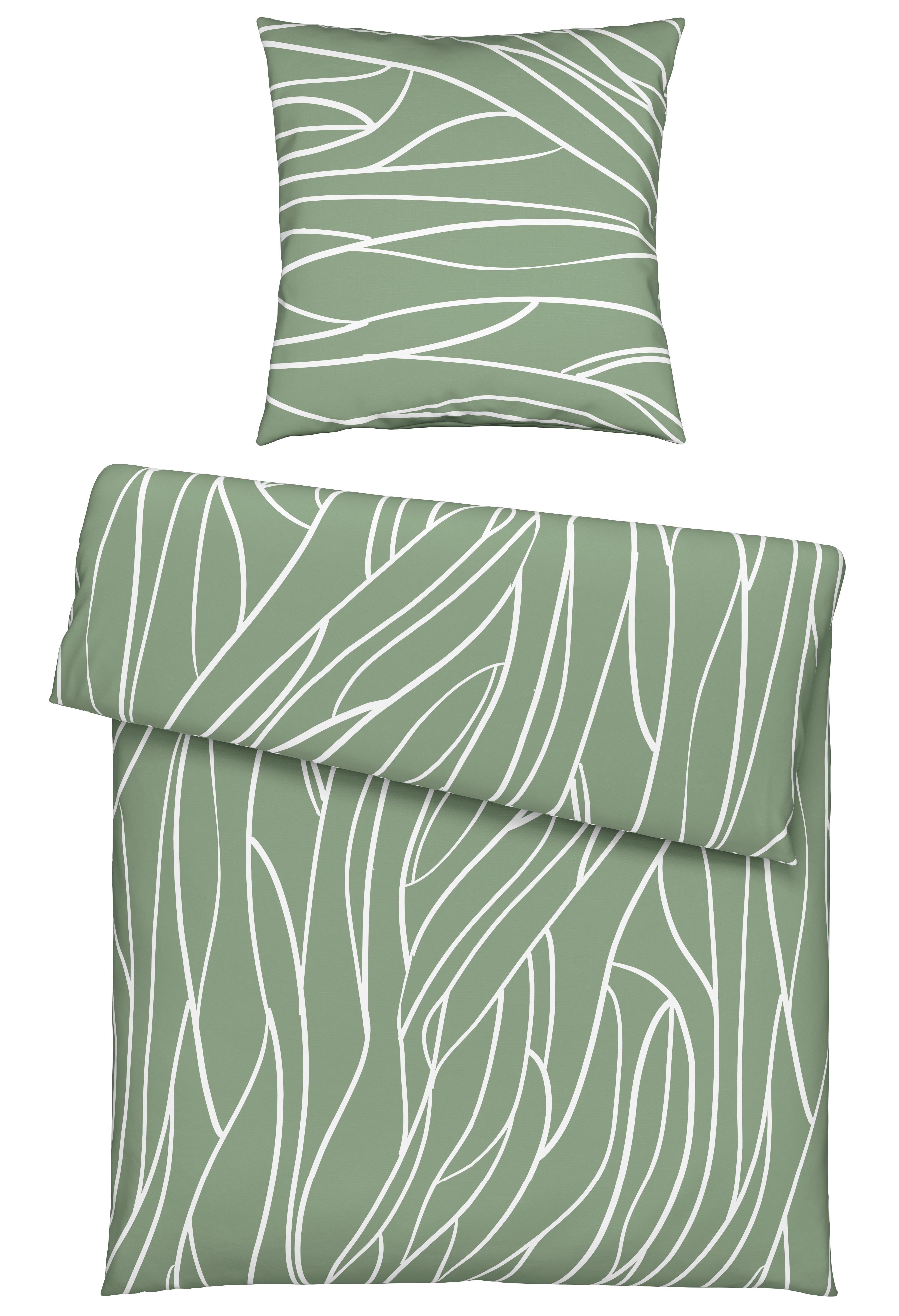 Bettwäsche Juliane XL Grün ca. 155x220cm - Grün, KONVENTIONELL, Textil (155/220cm) - Mömax