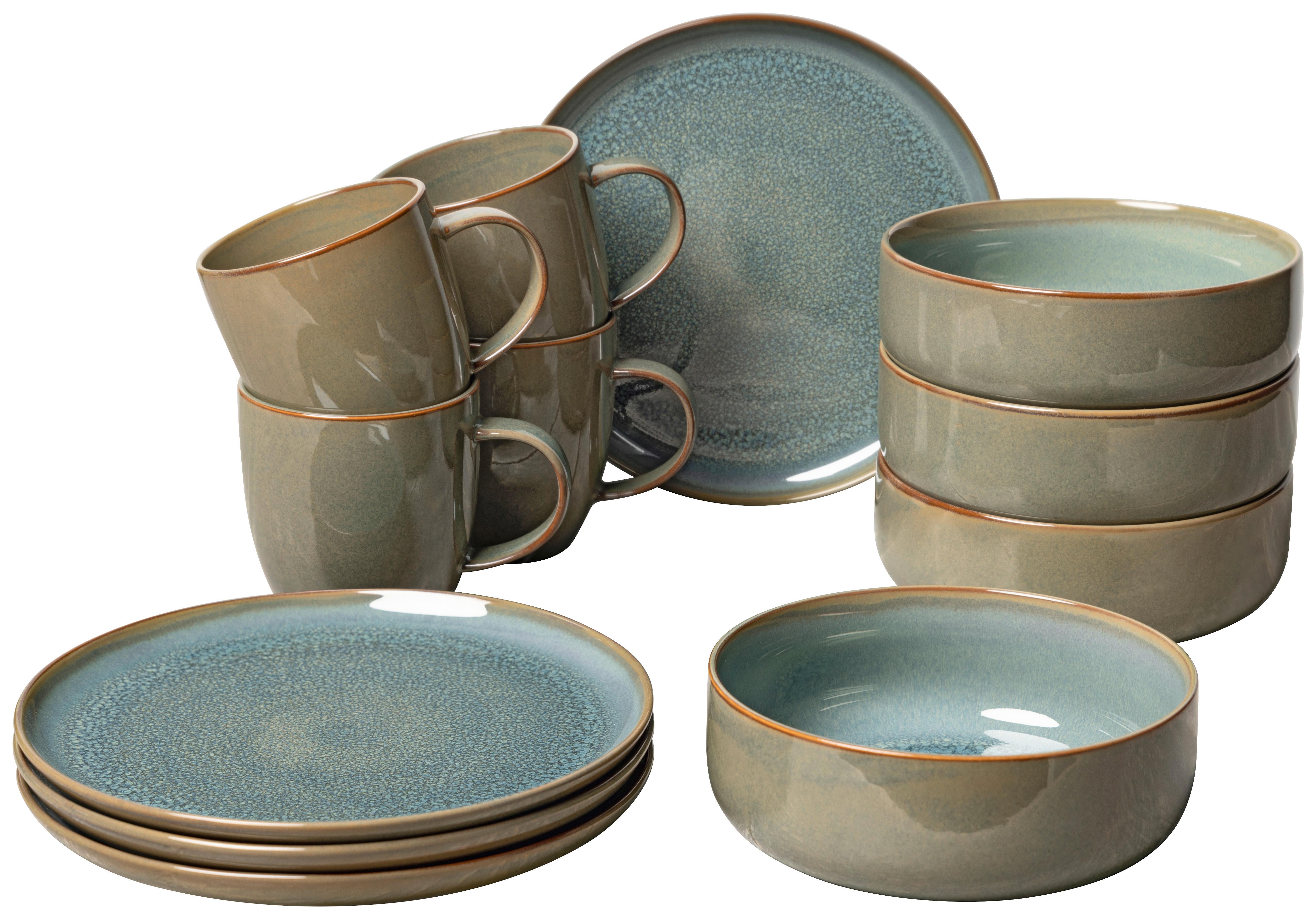 SERWIS ŚNIADANIOWY CRAFTED BREEZE VILLEROY&BOCH - zielony, Basics, ceramika (34,5/19,4/32cm) - Villeroy & Boch