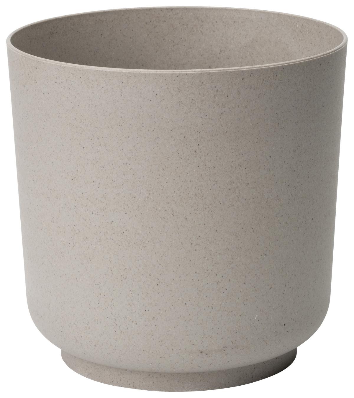Kaspó Átm./ma.: Kb. 13/12,5cm Ecocare - szürke, Lifestyle, műanyag/fa (13/12,5cm) - ecoTree