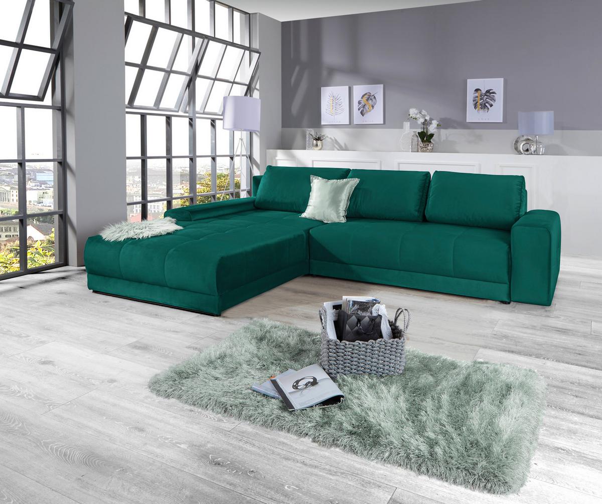 Kutna Garnitura Adria - smaragdno zelena, Moderno, tekstil (213/308cm) - Modern Living