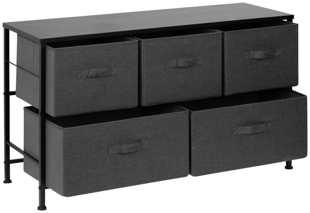 KOMODA KRETA - ciemnoszary/czarny, Modern, materiał drewnopochodny/metal (99/55/30cm) - PBJ