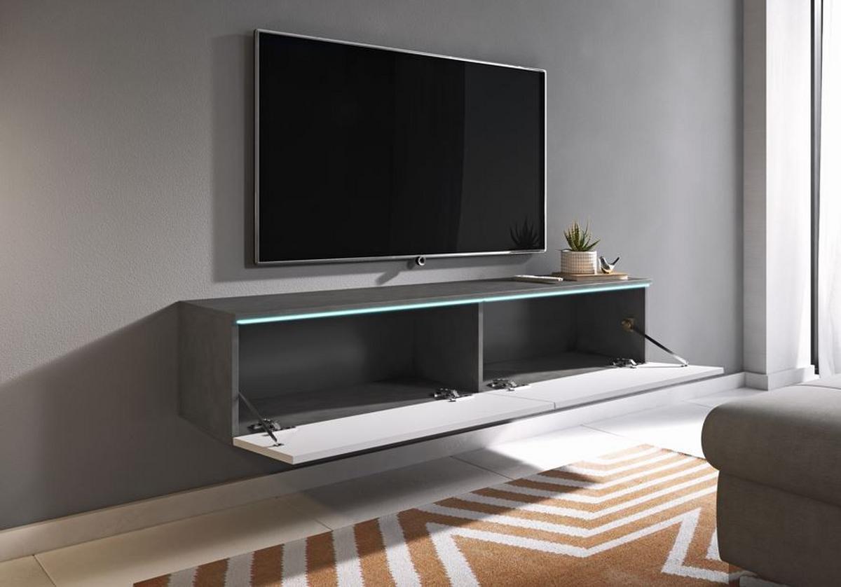 Nizka Omarica Lowa, Antracit, Bela, Led - siva/bela, Trendi, umetna masa/leseni material (140/30/33cm) - P & B