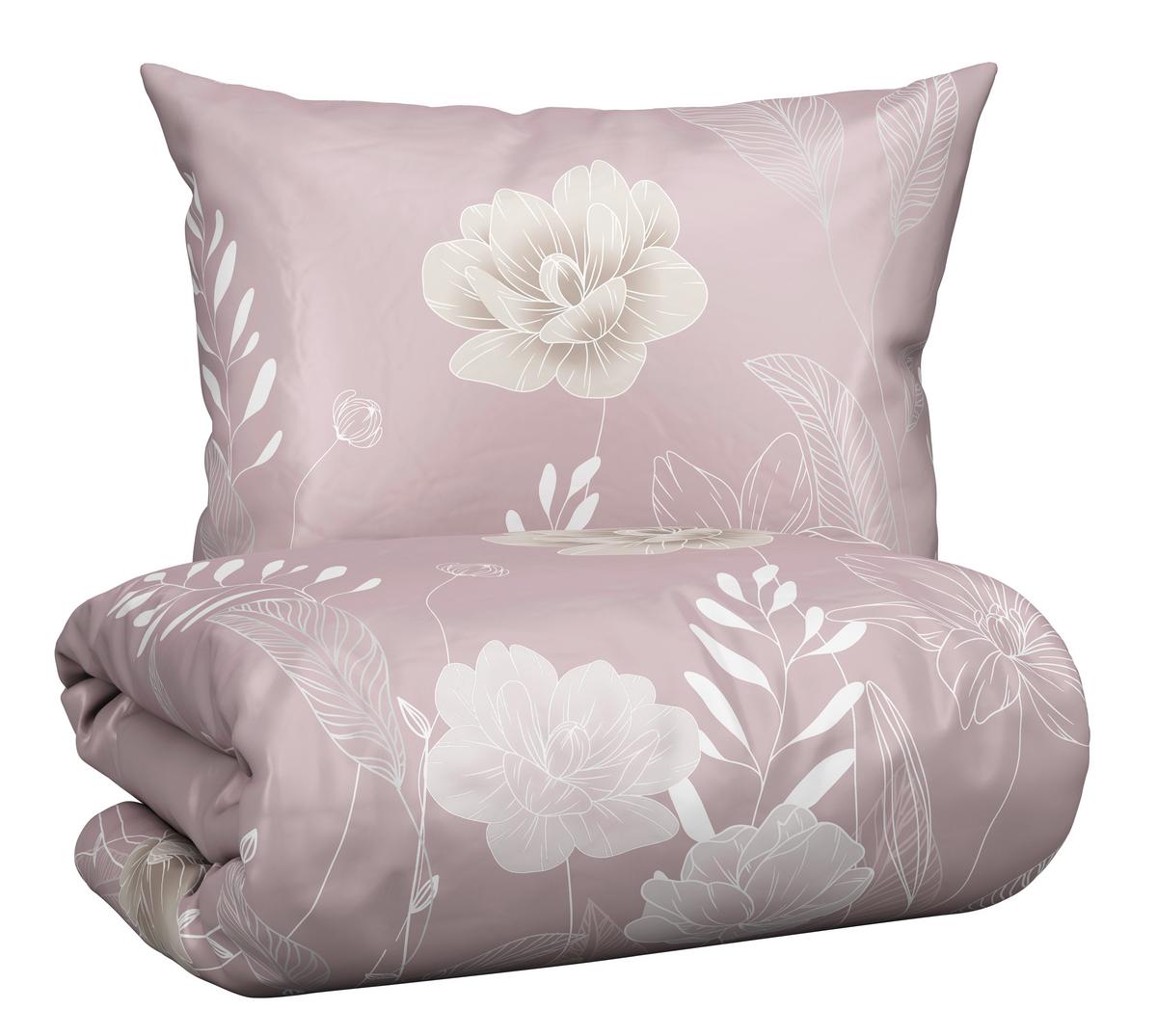 Bettwäsche Nala in Mauve ca. 160x210cm - Mauve, Romantik / Landhaus, Textil (160/210cm) - Modern Living