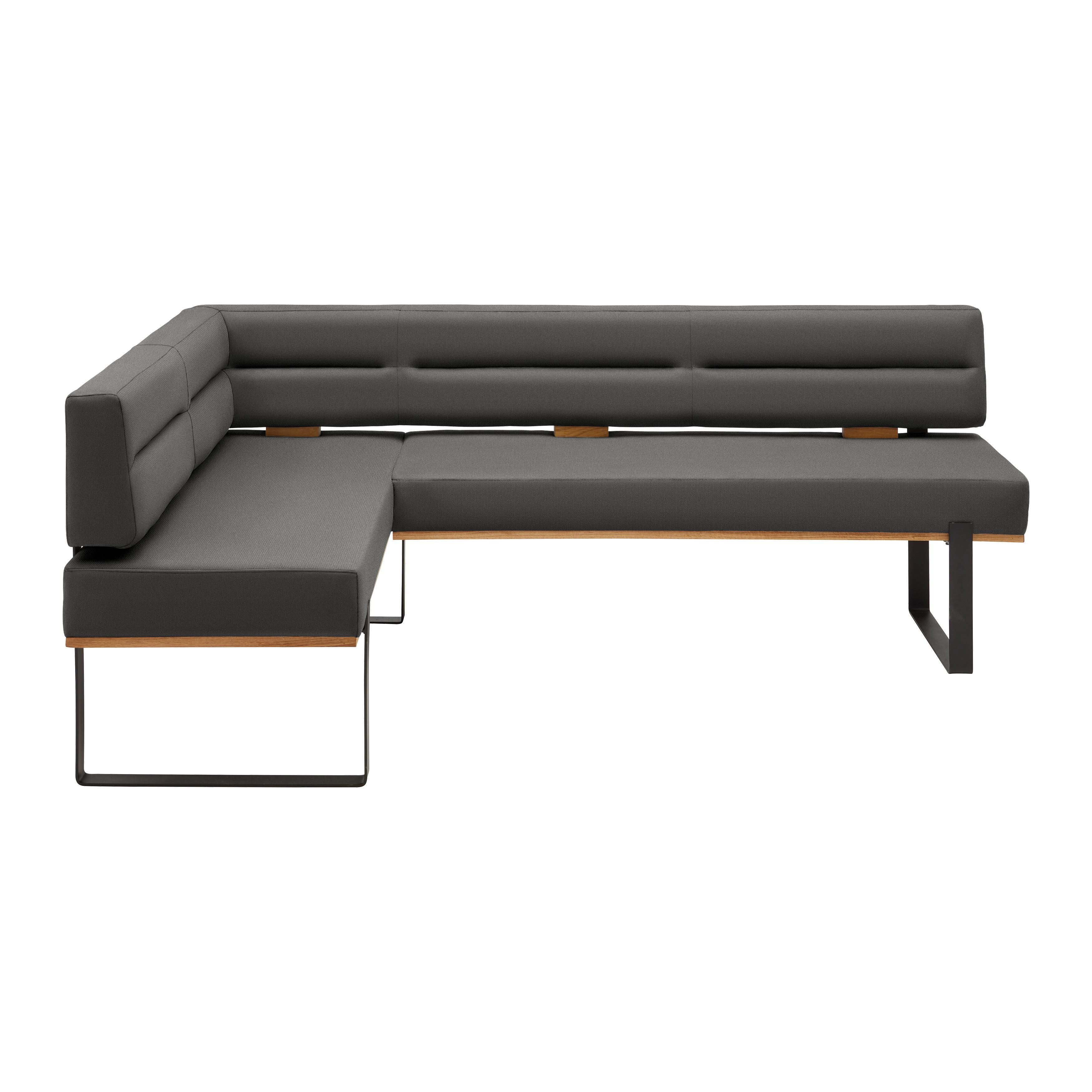 Eckbank Canon RE. in Anthrazit - Anthrazit/Schwarz, KONVENTIONELL, Holz/Textil (160/85/220cm) - Based