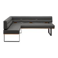 Eckbank Canon RE. in Anthrazit - Anthrazit/Schwarz, KONVENTIONELL, Holz/Textil (160/85/220cm) - Based