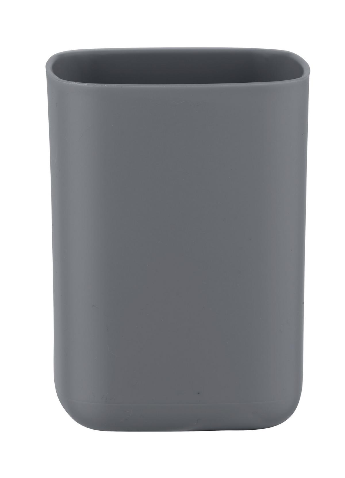 Pahar pentru periuțe de dinți Barcelona - antracit, Modern, plastic (7/10/7cm) - Wenko