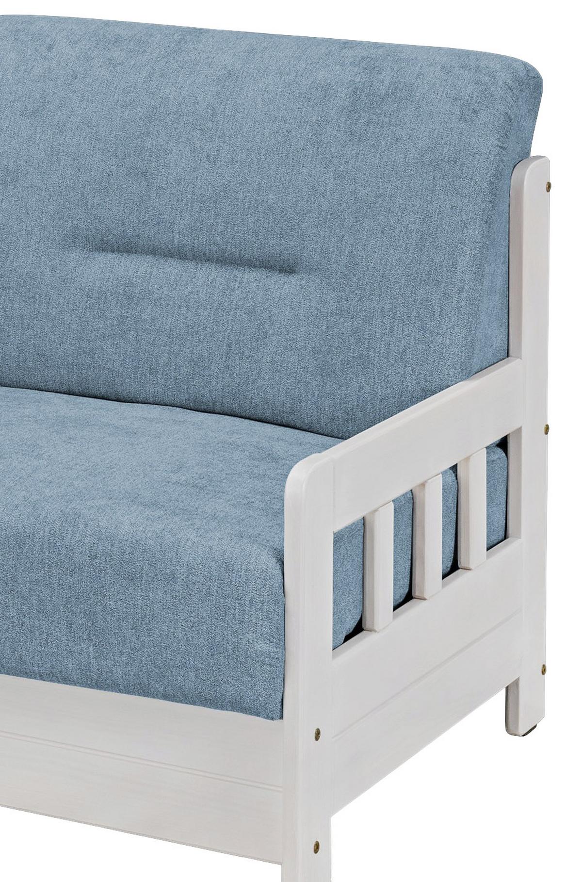 Schlafsofa Camino Holzkorpus Blau/Weiß - Blau/Weiß, LIFESTYLE, Holz/Textil (154/88/90cm) - Livetastic