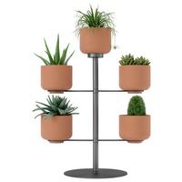 Kaspóállvány Five - titánszürke/terrakotta, fém/kerámia (28,52/37,79/28,52cm) - Modern Living