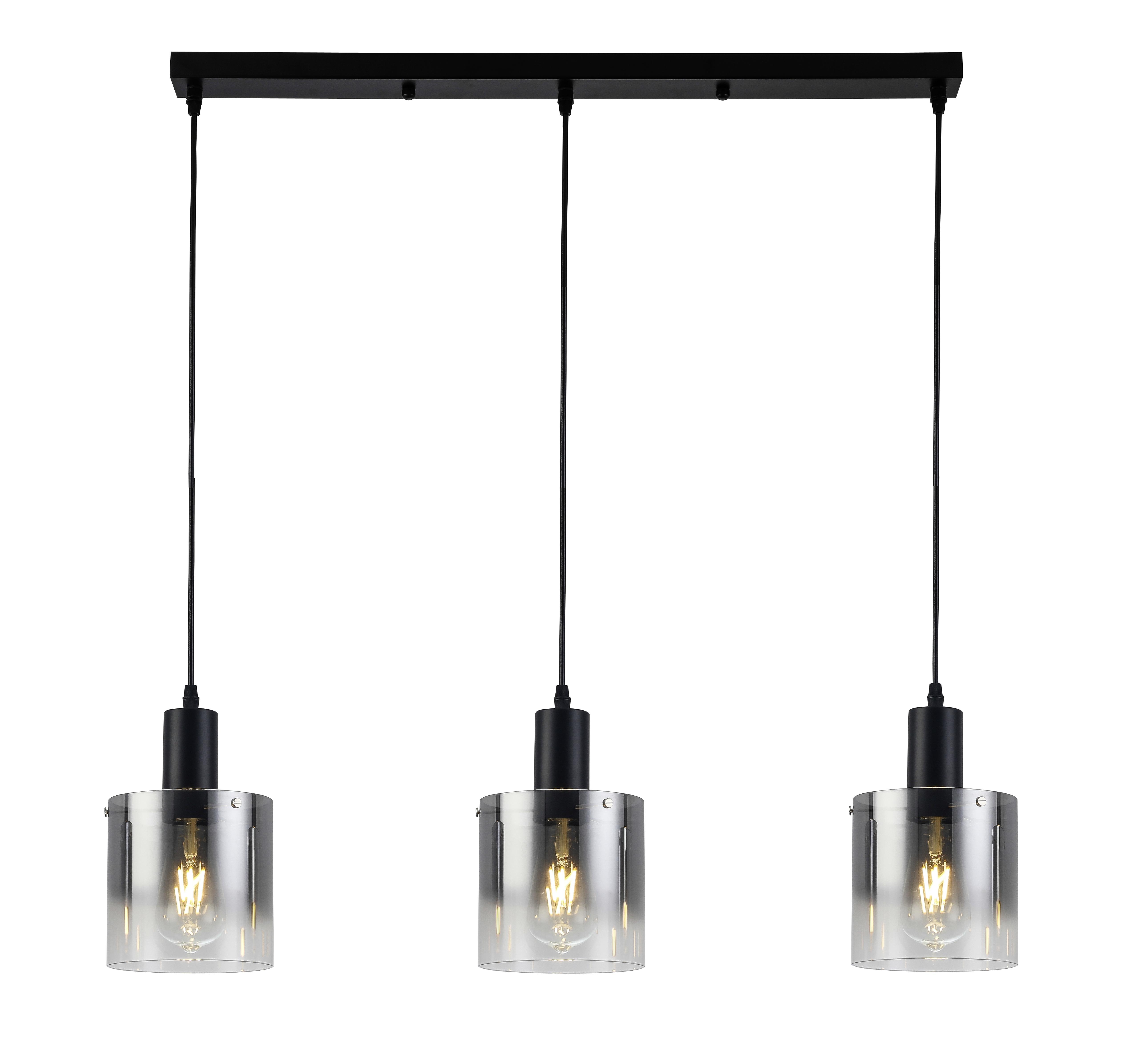 Viseča Svetilka Christiano - črna, Moderno, kovina/steklo (80/15/120cm) - Premium Living