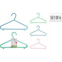 Gyerek Vállfaszett 6db/csomag Kids Collection - pink/világoszöld, műanyag (29/17cm)