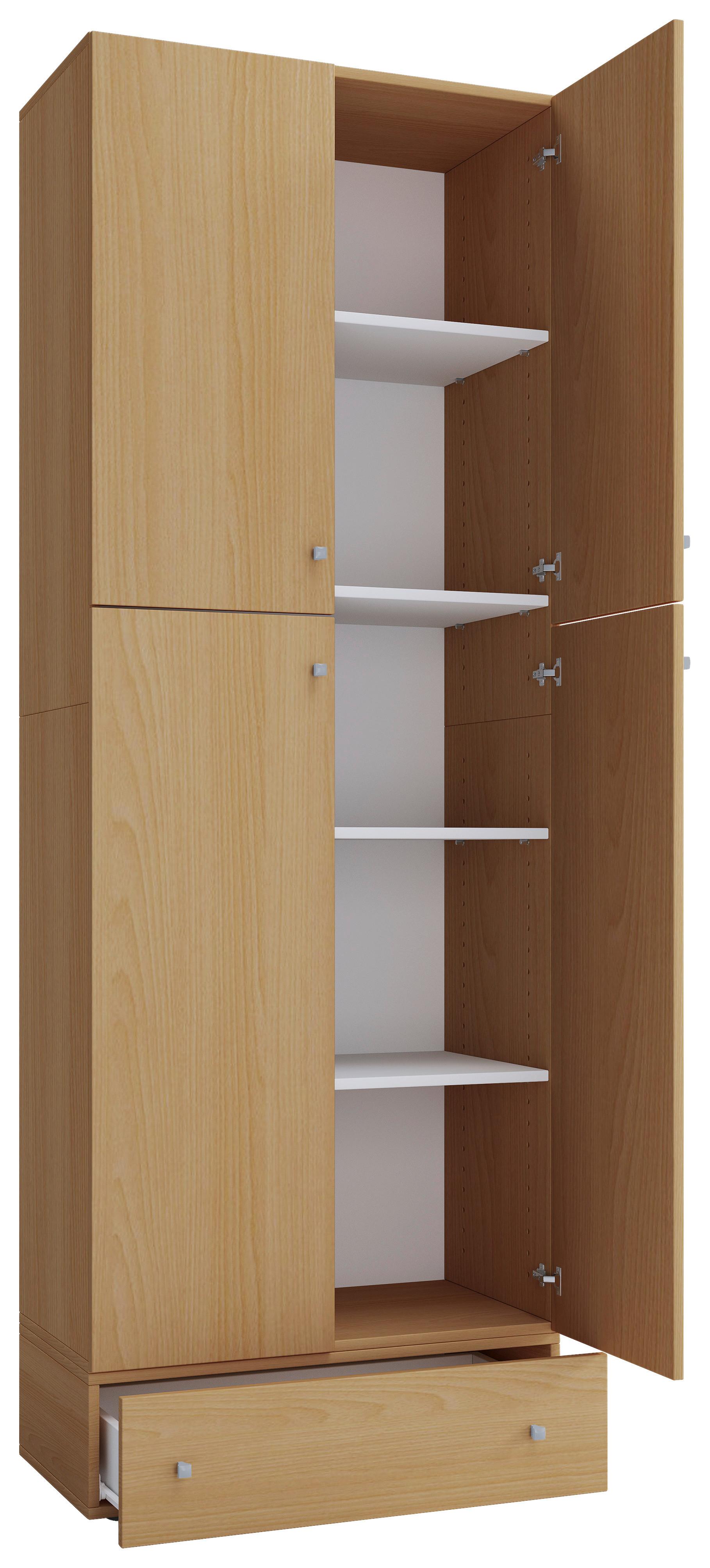 Schuhschrank Lona XXL ca.70x200x39cm Buchefarben - Buchefarben/Schwarz, KONVENTIONELL, Holzwerkstoff/Kunststoff (70/200/39cm) - MID.YOU