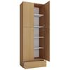Schuhschrank Lona XXL ca.70x200x39cm Buchefarben - Buchefarben/Schwarz, KONVENTIONELL, Holzwerkstoff/Kunststoff (70/200/39cm) - MID.YOU