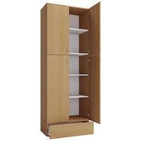Schuhschrank Lona XXL ca.70x200x39cm Buchefarben - Buchefarben/Schwarz, KONVENTIONELL, Holzwerkstoff/Kunststoff (70/200/39cm) - MID.YOU