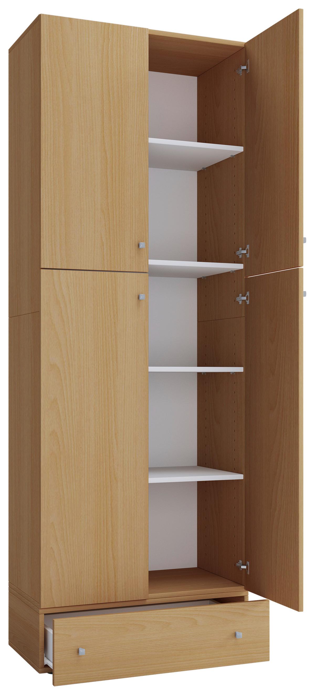 Schuhschrank Lona XXL ca.70x200x39cm Buchefarben - Buchefarben/Schwarz, KONVENTIONELL, Holzwerkstoff/Kunststoff (70/200/39cm) - MID.YOU