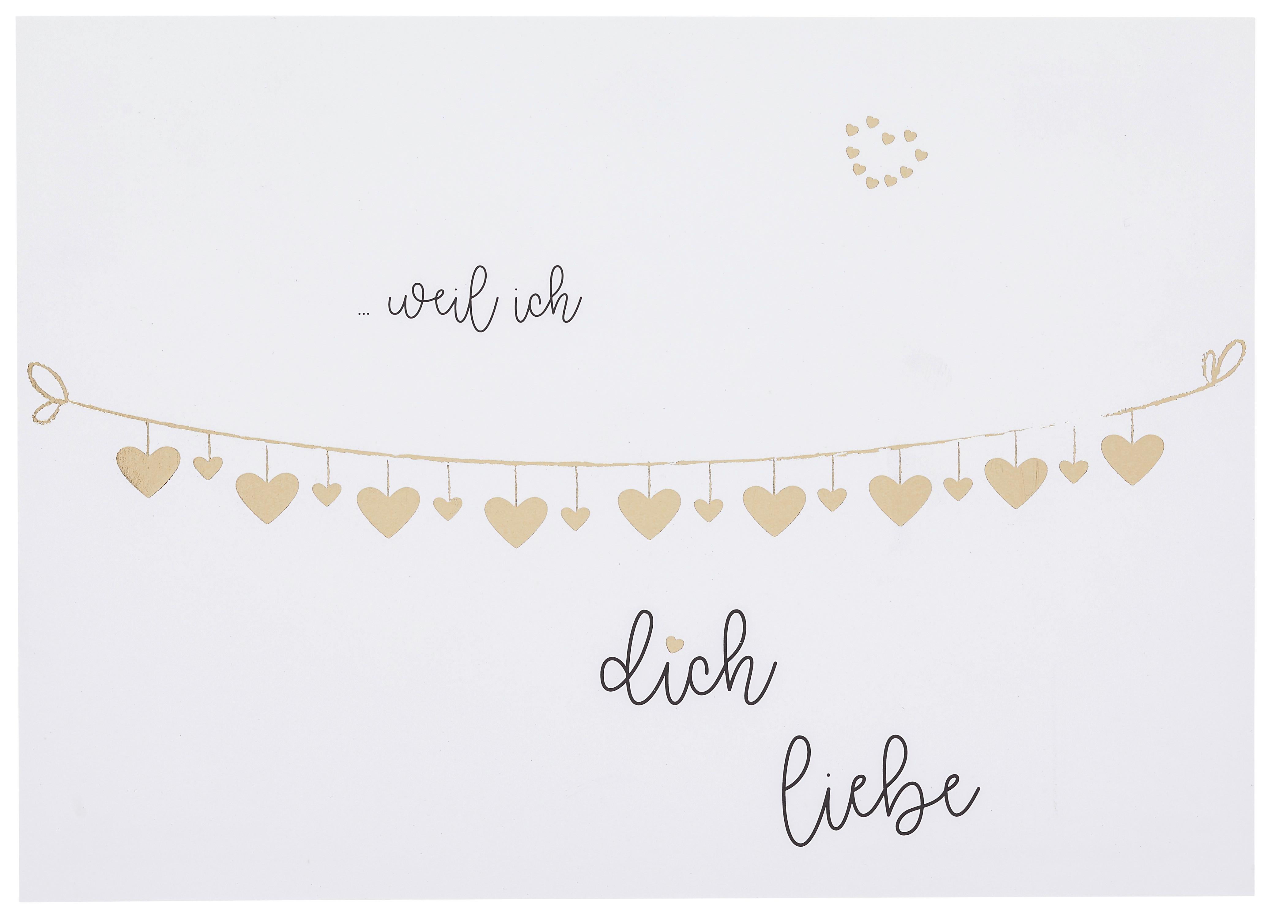 POSTKARTE GOLD - Goldfarben/Weiß, Papier (14,8/10,5cm)