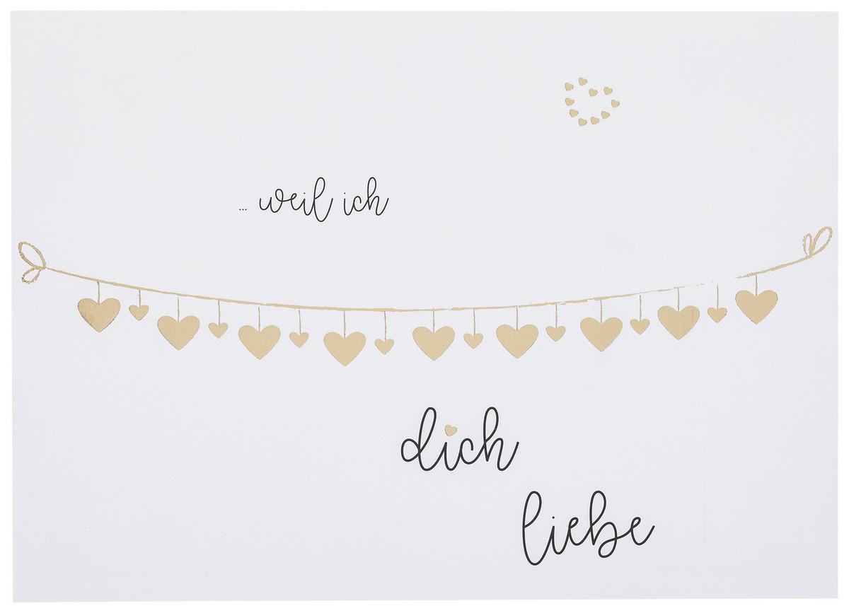 POSTKARTE GOLD - Goldfarben/Weiß, Papier (14,8/10,5cm)