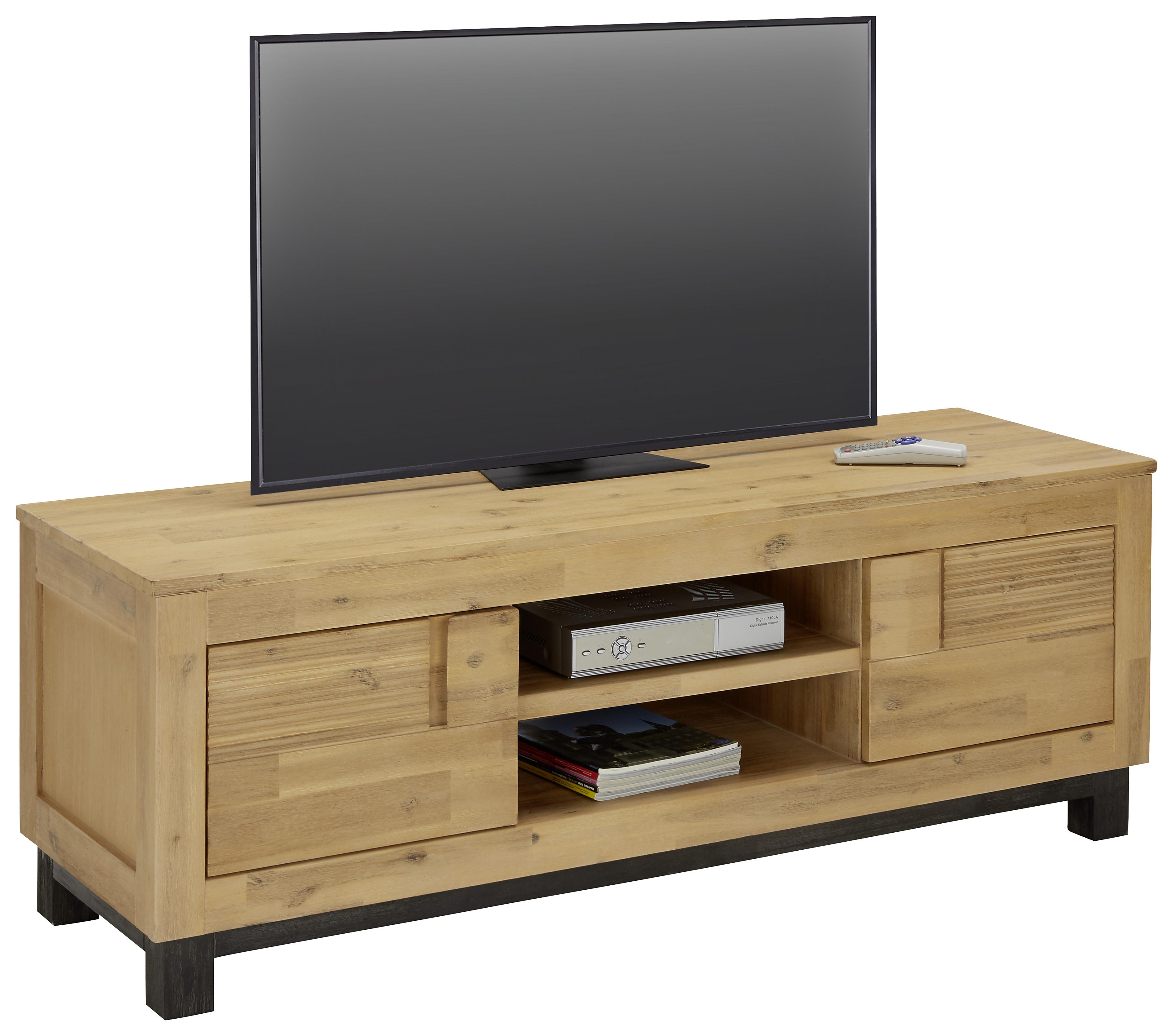 Lowboard in Akaziefarben - Akaziefarben/Grau, Konventionell, Holz/Metall (140/45/50cm) - Zandiara