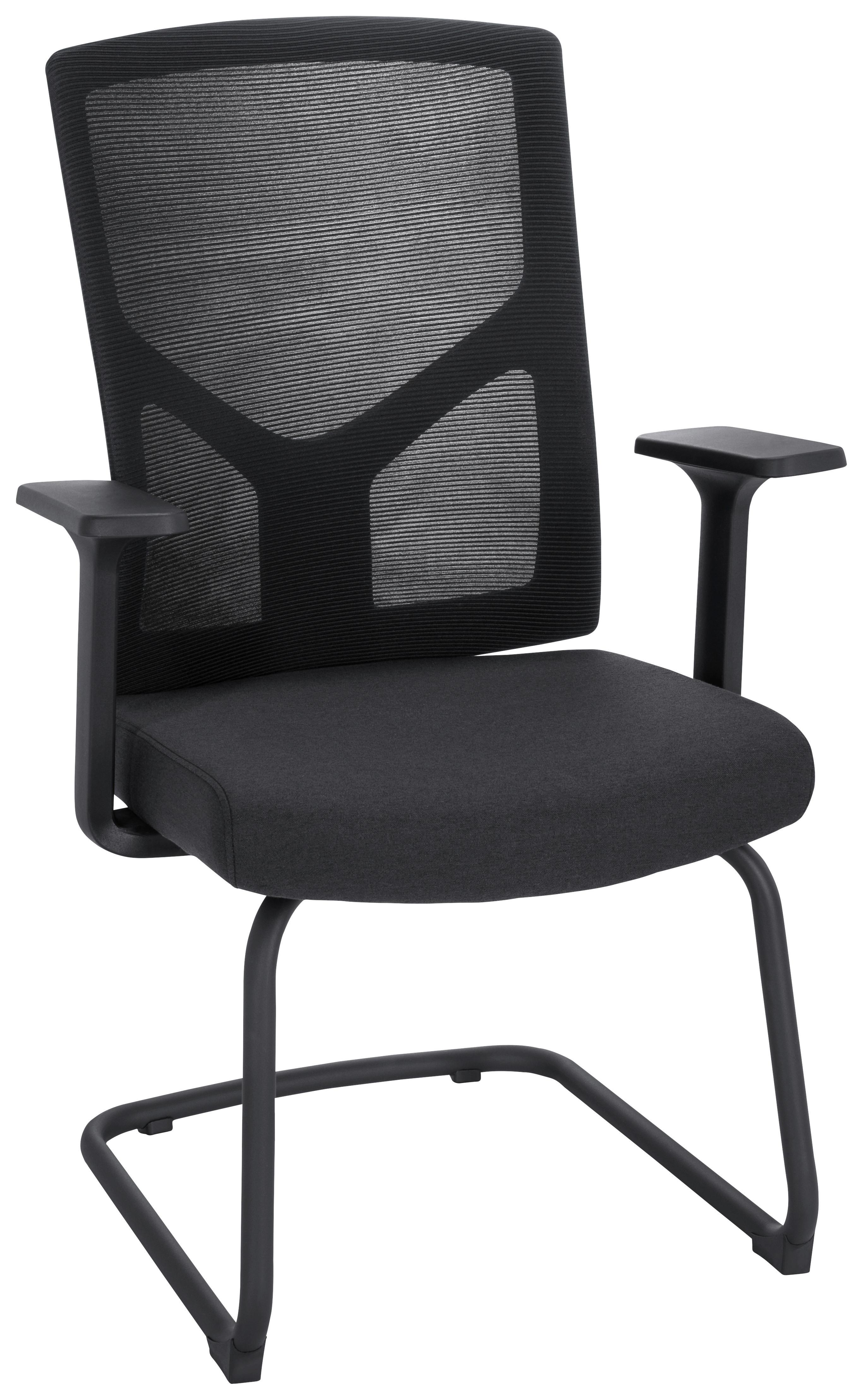 Konferenčni Stol Breton V B, Črna - črna, Moderno, kovina/umetna masa (62/107/63cm) - MID.YOU