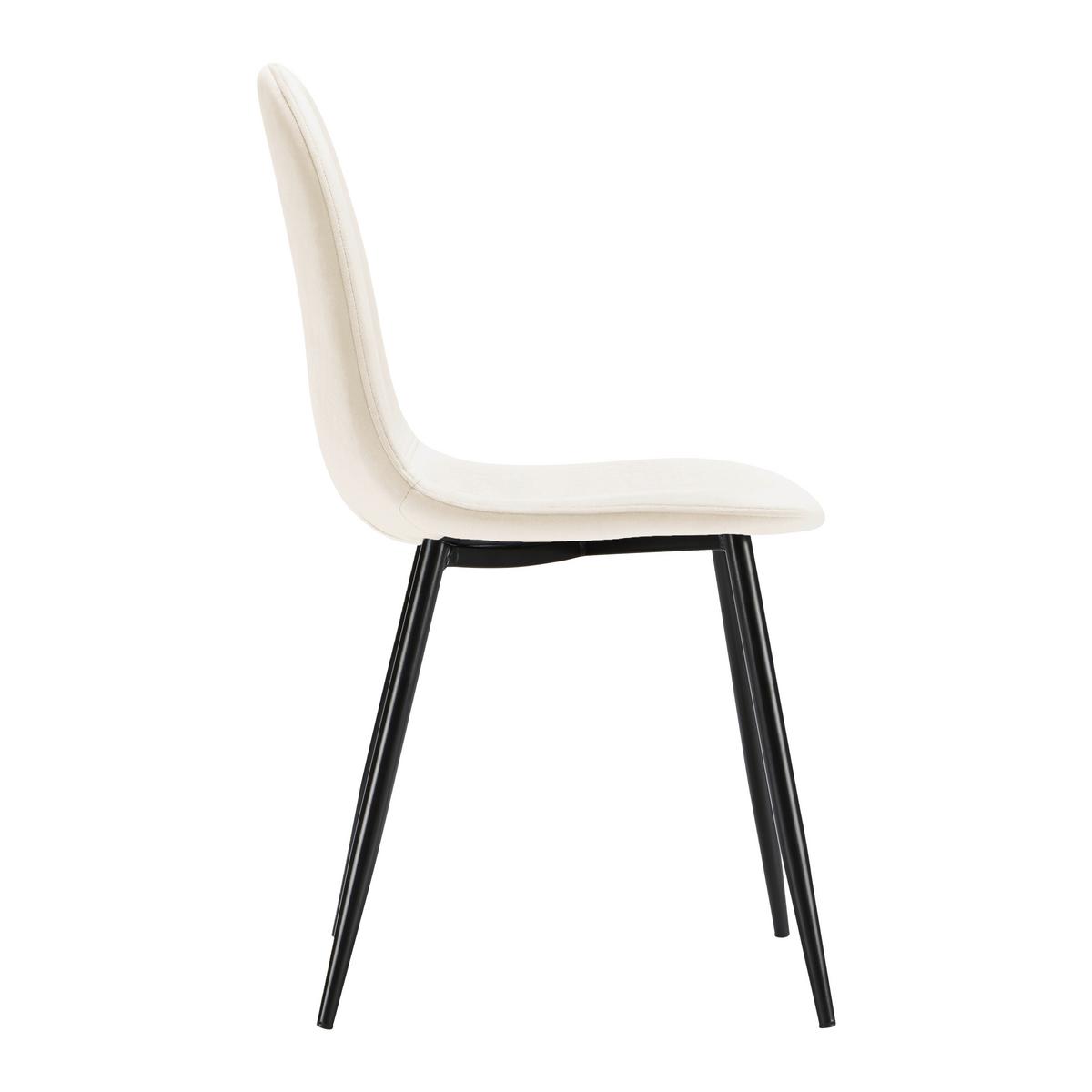 Stuhl Lio beige Samtbezug Gepolstert - Beige/Schwarz, MODERN, Holz/Textil (43/86/55cm) - Bessagi Home