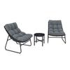 BALKONGMÖBLER SET ELIA - mörkgrå/grå, Modern, metall/textil - Bessagi Garden