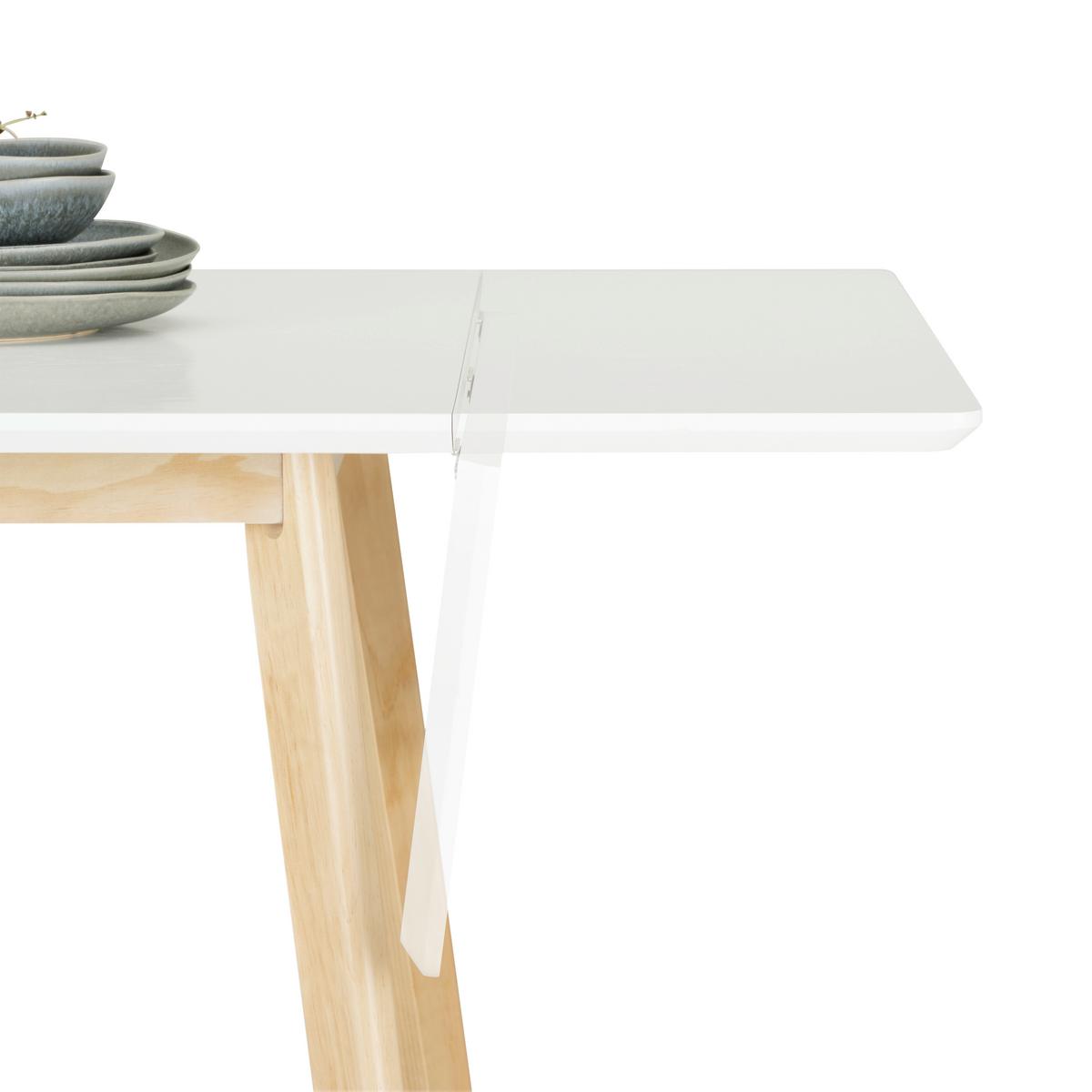 STÓŁ DO JADALNI LUND -BASED- - kolor naturalny/biały, Modern, materiał drewnopochodny/metal (75/75-105/75cm) - Based