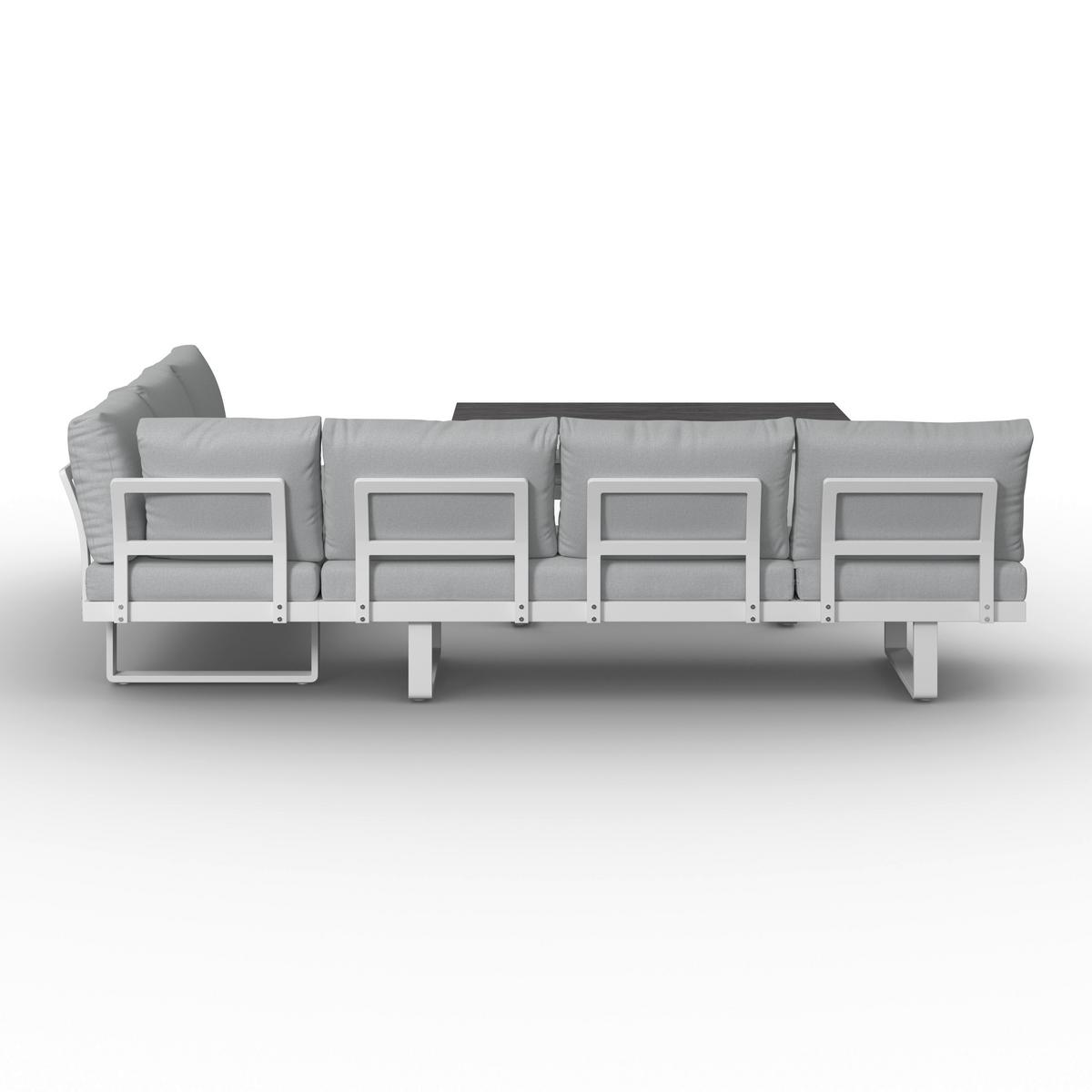 Dining-Loungeset Leandra Hellg Outdoorstoff/Metall/Polywood - Dunkelgrau/Hellgrau, MODERN, Kunststoff/Textil - Bessagi Garden